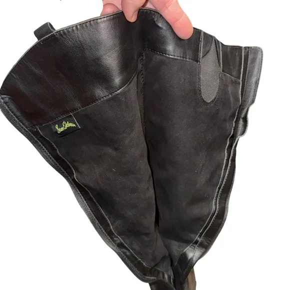 Sam Edelman Black Leather riding Boots Heeled Boots