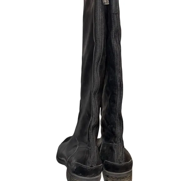 Sam Edelman Black Leather riding Boots Heeled Boots