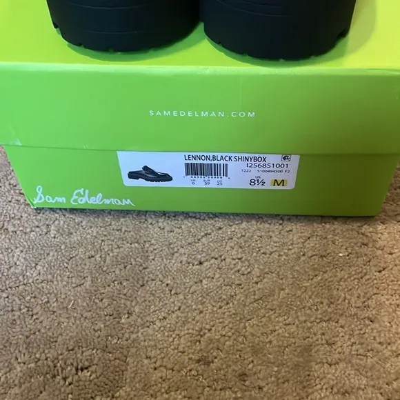 Sam Edelman black shiny slip in loafers size 8.5 style Lennon