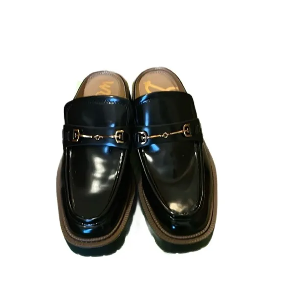Sam Edelman black shiny slip in loafers size 8.5 style Lennon
