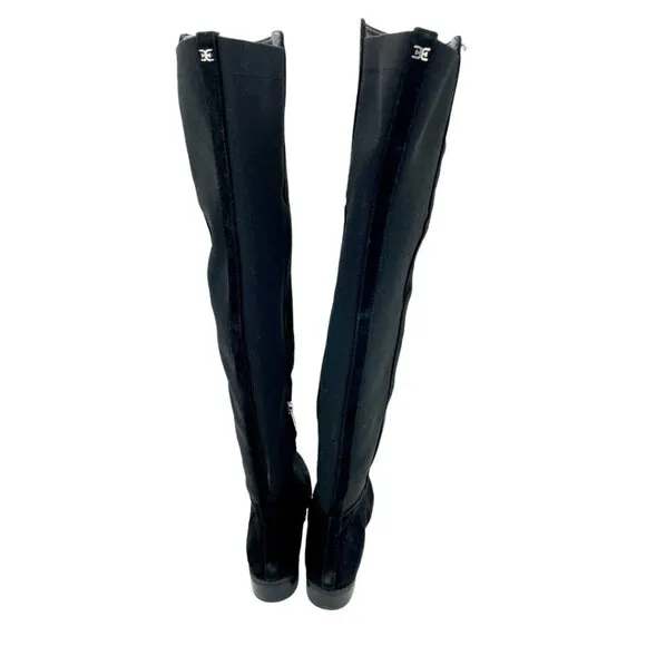 Sam Edelman Boots Pam Black Suede Leather Over the Knee Black Sz 6.5 New