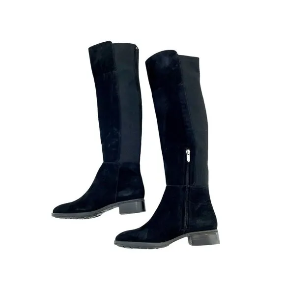 Sam Edelman Boots Pam Black Suede Leather Over the Knee Black Sz 6.5 New