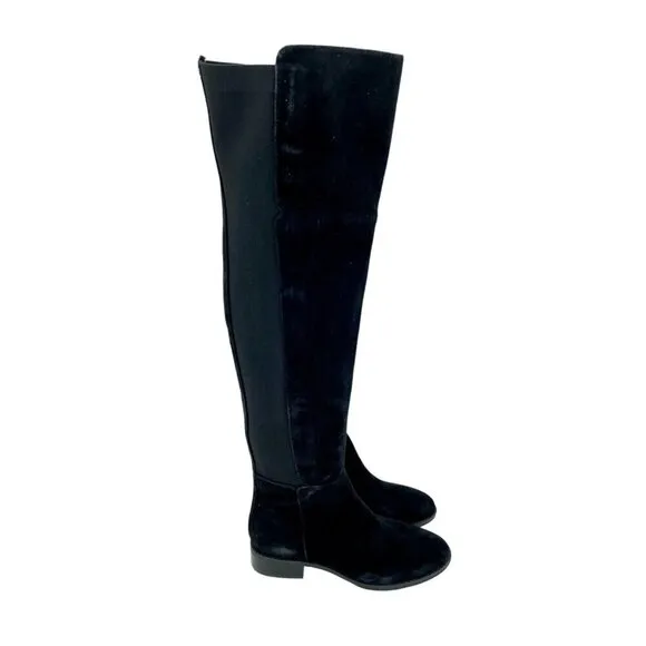 Sam Edelman Boots Pam Black Suede Leather Over the Knee Black Sz 6.5 New