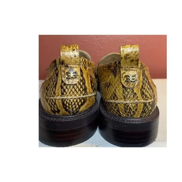 Sam Edelman Caylia Tassel Leather Snake Print Loafers 7.5