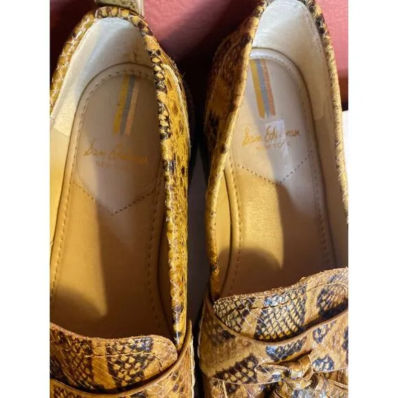 Sam Edelman Caylia Tassel Leather Snake Print Loafers 7.5