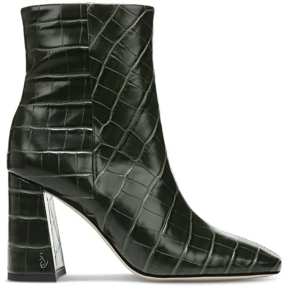 SAM EDELMAN Codie croc embossed Ankle Bootie