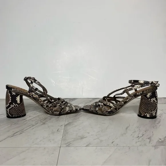Sam Edelman Daffodil Strappy Snakeskin Heeled Sandal 6 1/2