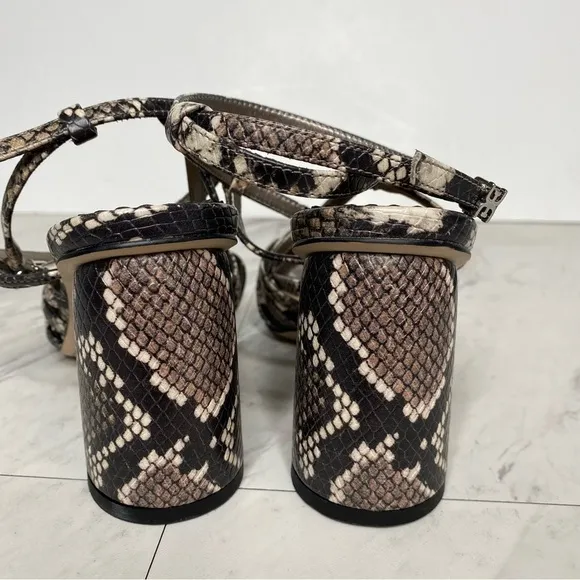 Sam Edelman Daffodil Strappy Snakeskin Heeled Sandal 6 1/2