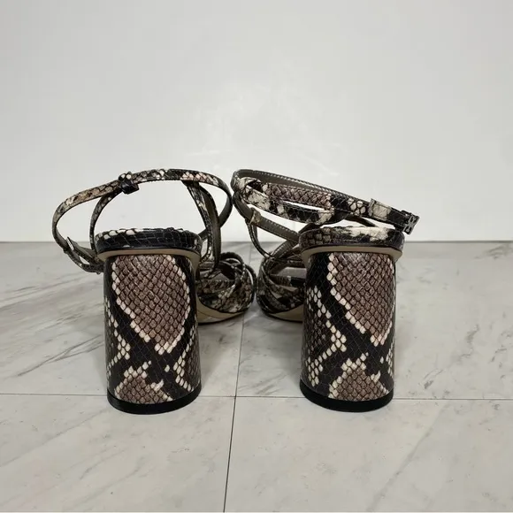 Sam Edelman Daffodil Strappy Snakeskin Heeled Sandal 6 1/2