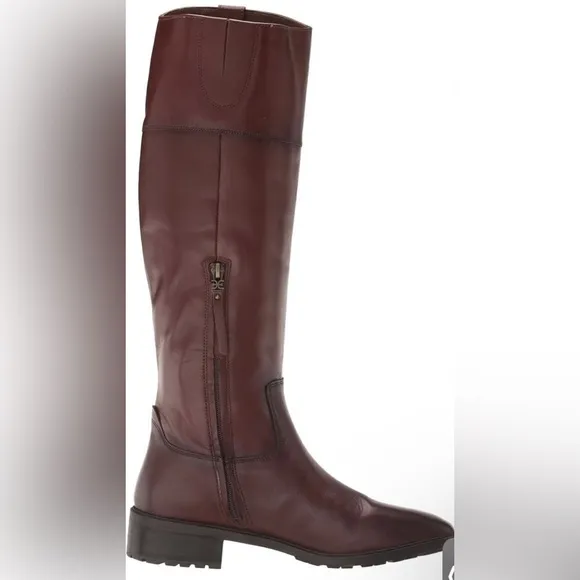 Sam Edelman Drina Brown Leather Riding Burgundy Knee-High Boots Sz 6.5