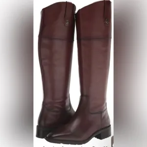 Sam Edelman Drina Brown Leather Riding Burgundy Knee-High Boots Sz 6.5
