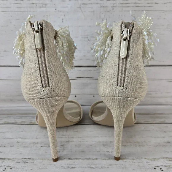 Sam Edelman Gillie Embellished Beaded Ankle Strap Heeled Sandals Women's Size 8