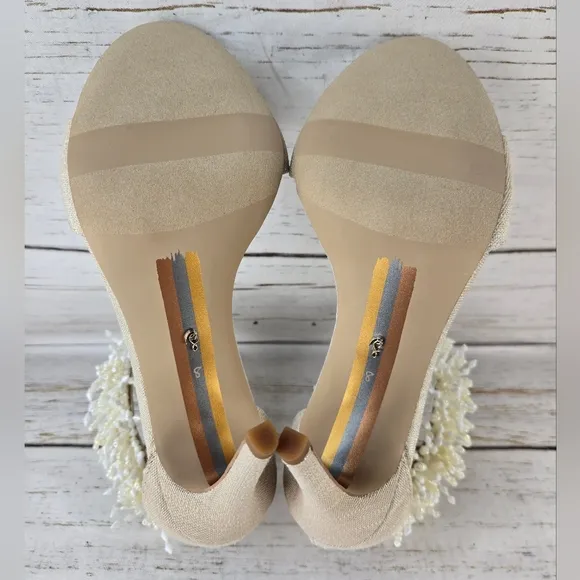 Sam Edelman Gillie Embellished Beaded Ankle Strap Heeled Sandals Women's Size 8