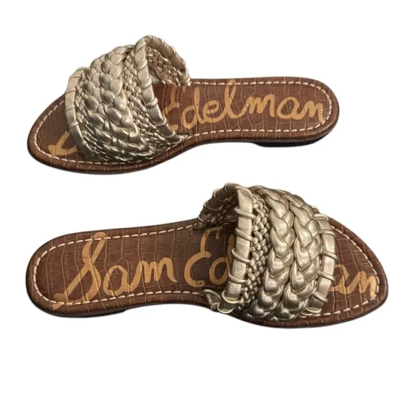 Sam Edelman Gold Giada Braided Sandal NIB Women’s Size 7.5