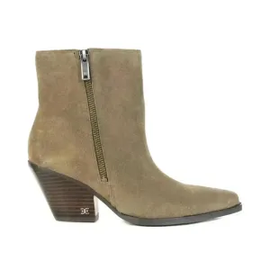 Sam Edelman Jane Desert Olive Suede Western Ankle Boots Sz. 9.5 NWOT