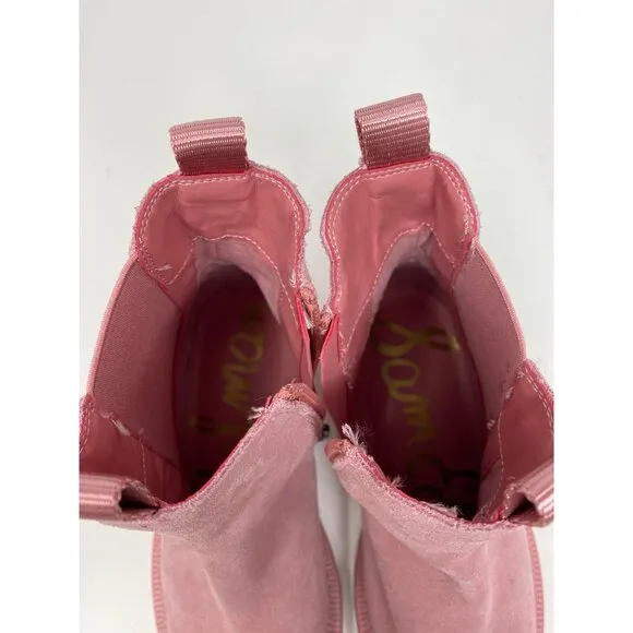 Sam Edelman KIds Pink Laguna Chelsea Lug Sole Boots size 4 pink