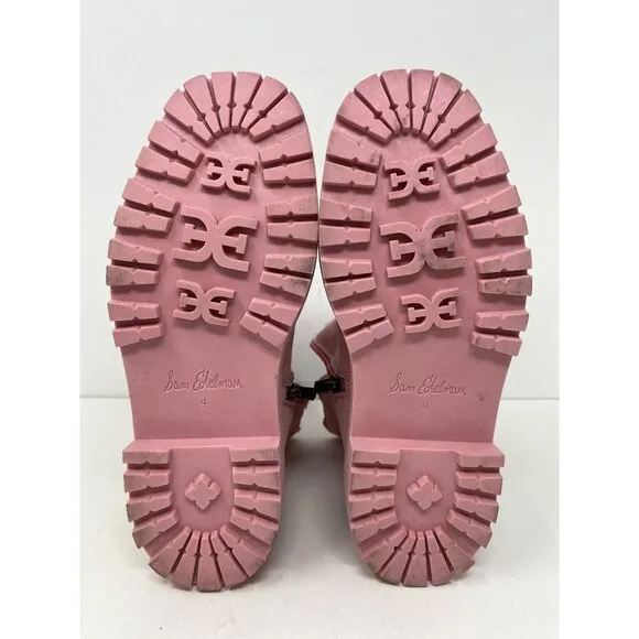 Sam Edelman KIds Pink Laguna Chelsea Lug Sole Boots size 4 pink