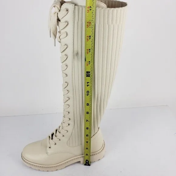 Sam Edelman Lila Knee High Boots Womens Stretch Ribbed