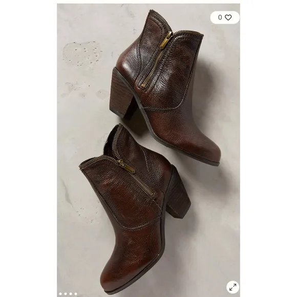 Sam Edelman Linden Booties Brown Leather Ankle Boots Size 8.5
