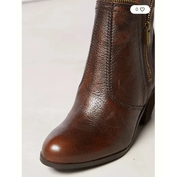 Sam Edelman Linden Booties Brown Leather Ankle Boots Size 8.5