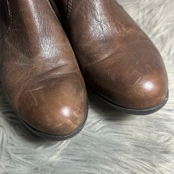Sam Edelman Linden Booties Brown Leather Ankle Boots Size 8.5