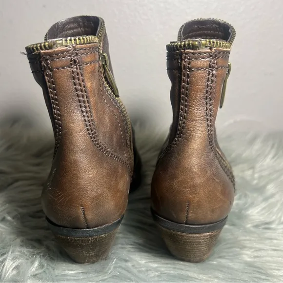 Sam Edelman Linden Booties Brown Leather Ankle Boots Size 8.5