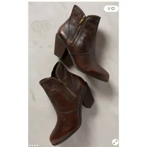 Sam Edelman Linden Booties Brown Leather Ankle Boots Size 8.5