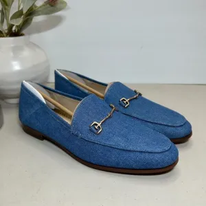 Sam Edelman Loraine Denim Bit Loafers Navy Blue Women's US 6 NWOB Slip On