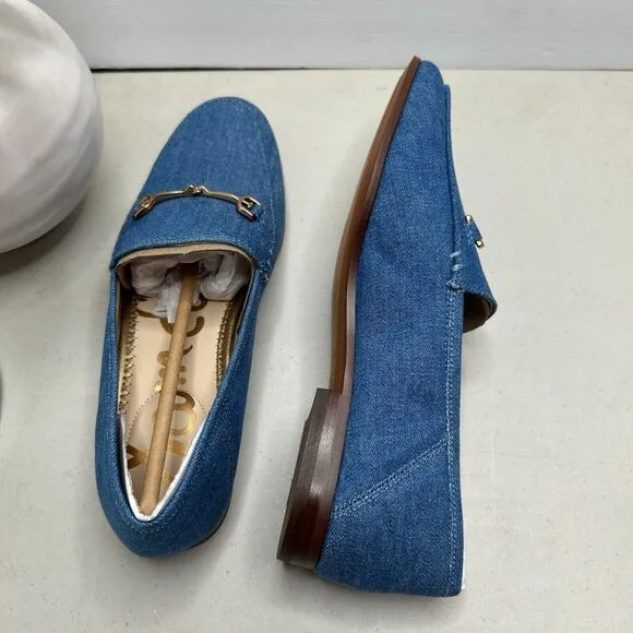 Sam Edelman Loraine Denim Bit Loafers Navy Blue Women's US 6 NWOB Slip On