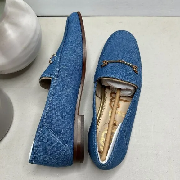 Sam Edelman Loraine Denim Bit Loafers Navy Blue Women's US 6 NWOB Slip On