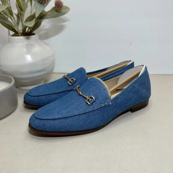 Sam Edelman Loraine Denim Bit Loafers Navy Blue Women's US 6 NWOB Slip On