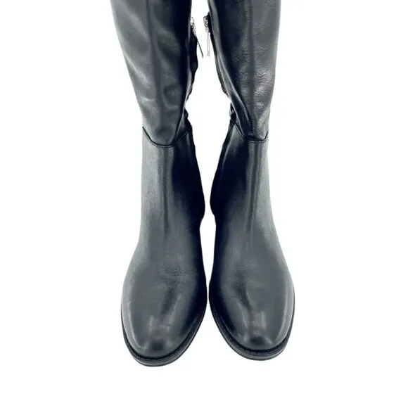 Sam Edelman Pam Black Leather Stretch Back Over the Knee Boots SZ 5.5 New
