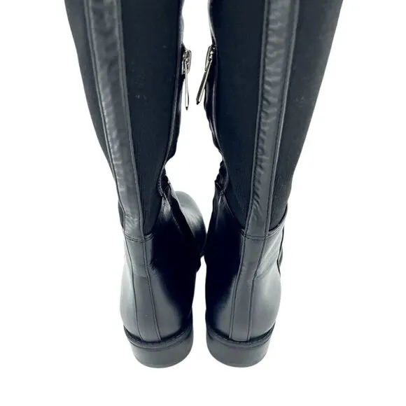 Sam Edelman Pam Black Leather Stretch Back Over the Knee Boots SZ 5.5 New