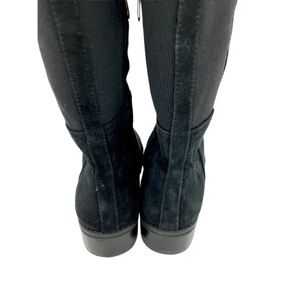 Sam Edelman Pam Black Suede Leather Over the Knee Black Boots SZ 6 New