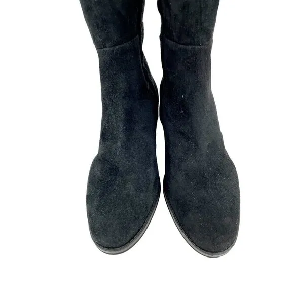 Sam Edelman Pam Black Suede Leather Over the Knee Black Boots SZ 6 New