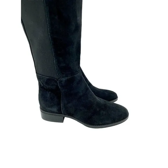 Sam Edelman Pam Black Suede Leather Over the Knee Black Boots SZ 6 New