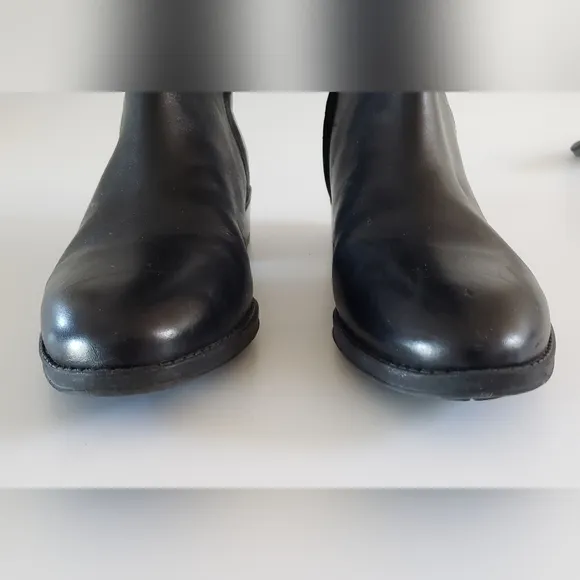 Sam Edelman Pam Over the Knee Black Leather Women's Riding Boots Size 7 M