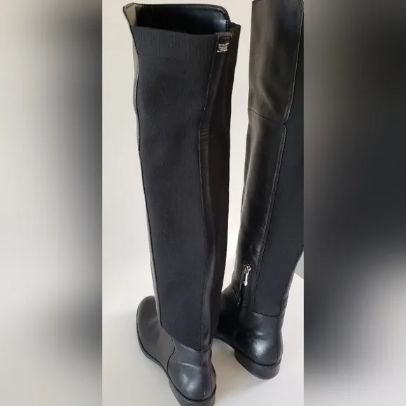 Sam Edelman Pam Over the Knee Black Leather Women's Riding Boots Size 7 M