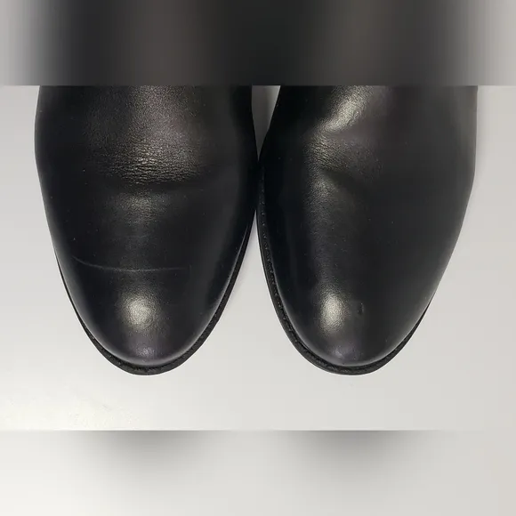 Sam Edelman Pam Over the Knee Black Leather Women's Riding Boots Size 7 M