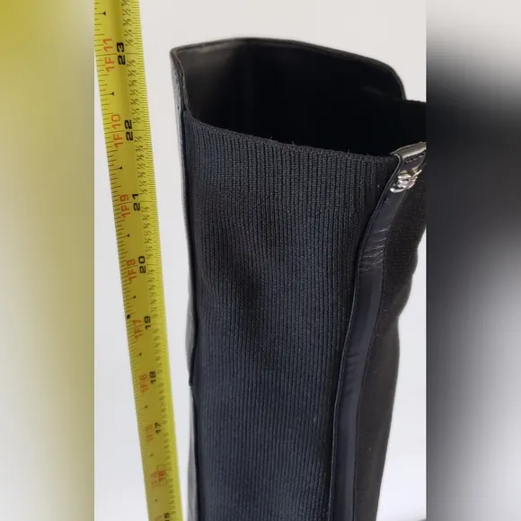 Sam Edelman Pam Over the Knee Black Leather Women's Riding Boots Size 7 M