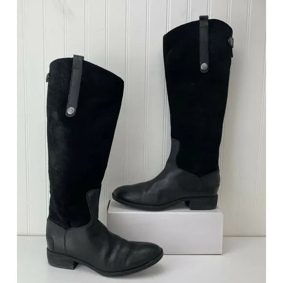 Sam Edelman Pembrooke Women's Black Suede Knee High Riding Boots Size 7.5 M