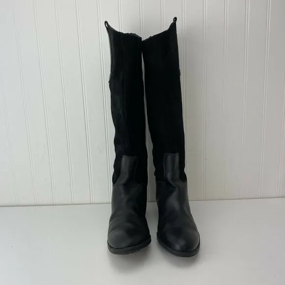 Sam Edelman Pembrooke Women's Black Suede Knee High Riding Boots Size 7.5 M