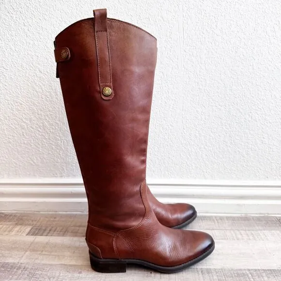 Sam Edelman Penny Riding Boots Women's Size 6 Whiskey Brown Leather Countryside