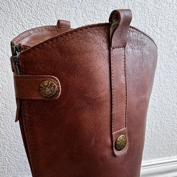 Sam Edelman Penny Riding Boots Women's Size 6 Whiskey Brown Leather Countryside