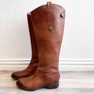 Sam Edelman Penny Riding Boots Women's Size 6 Whiskey Brown Leather Countryside