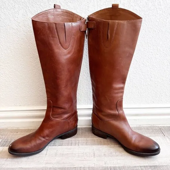 Sam Edelman Penny Riding Boots Women's Size 6 Whiskey Brown Leather Countryside