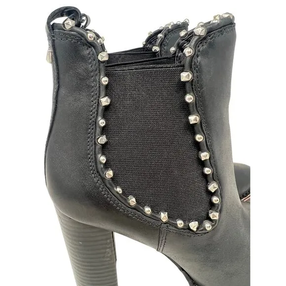 Sam Edelman Salma Genuine Leather Studded Boots 9 Edgy Punk Grunge