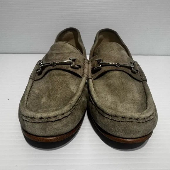 Sam Edelman Talia Horse Bit Grey Suede Loafers Size 8 1/2