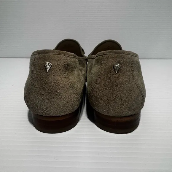 Sam Edelman Talia Horse Bit Grey Suede Loafers Size 8 1/2