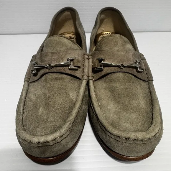 Sam Edelman Talia Horse Bit Grey Suede Loafers Size 8 1/2